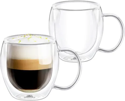 Zdjęcie produktu dla Wilmax Zestaw 2 kubków z podwójnymi ściankami ze szkła żaroodpornego 500 ml WL-888749/A2