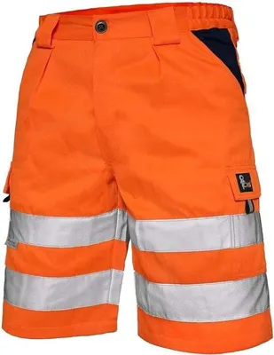 Productafbeelding van Werkbroek Hoogzichtbaar Korte Maat - Signalkleur - Reflecterende Strepen - Veiligheid op de Werkvloer - ShopVlot