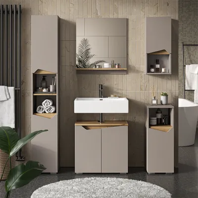 Obrázok produktu pre Kombinácia kúpeľňového nábytku Vicco Marelle Greige 5 dielov, Model 47700