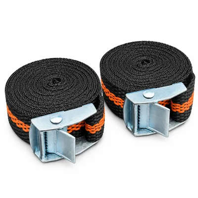 Produktbild von 2er Set Spanngurte mit Klemmschloss 2,5 cm x 2,5 m Zurrgurte zur Ladungssicherung Gepäckgurte Befestigungsgurte