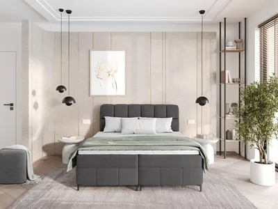 Produktbild von Boxspringbett CINDY 140x200 mit Bettkästen und Topper | Doppelbett| Bonell-Matratze| Polsterbett| Bett| Bettgestell| Schlafzimmer- Grau