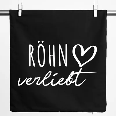 Produktbild von Huuraa Kissenbezug Röhn verliebt 40x40cm Black Baumwolle Dekokissenbezug Geschenkidee