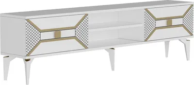 Produktbild von Skye Decor, Yumedi - White, Gold, TV-Schränke, Weiß, 150 x 50 x 30 cm