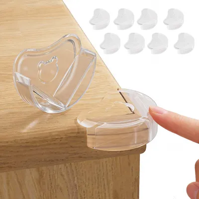 Produktbild von Eckschutz Baby Transparent 8er Set – Tischkantenschutz selbstklebend 8mm stoßdämpfend für Möbel Tisch Kinder