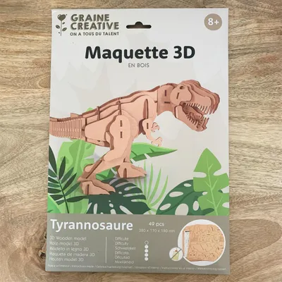 Image de Maquette 3D en bois - Tyrannosaure