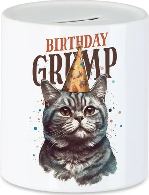 Produktbild von Birthday Grump Spardose Katzenbesitzer Happy Birthday Lustig Spruch