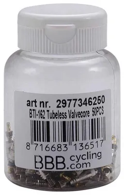 Image de BBB Cycling BBB valves tubeless Valvecore 50 - Bouteille d'atelier 50 avec presse...