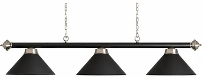 Image de Lampe de billard Lampe avec 3 abat-jour - noir mat