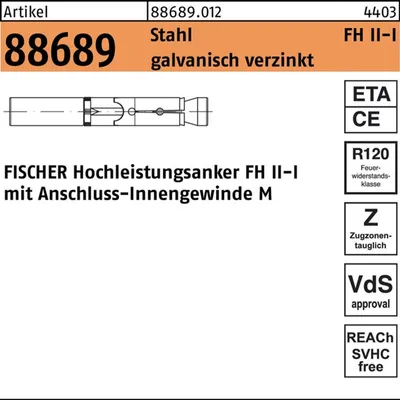 Produktbild von Hochleistungsanker R 88689 FH II 15/M 10 I Stahl galvanisch verzinkt