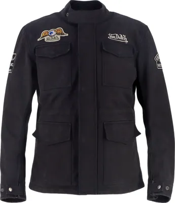 Productafbeelding van Von Dutch X Helstons Warrior motorfiets textillen jas, zwart, maat M