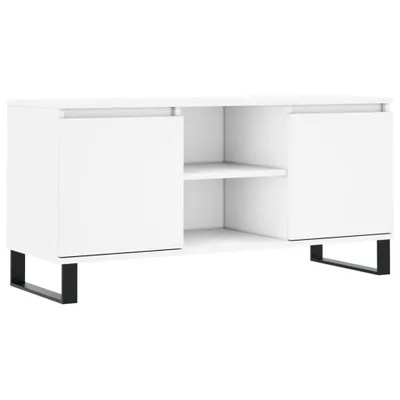 Image de vidaXL Armoire TV blanche 104x35x50 cm Bois composite