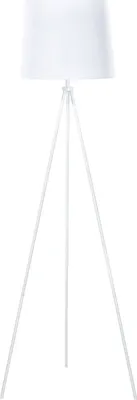 Produktbild von BELIANI Stehlampe Weiß Metall 149 cm Stoffschirm Dreibeinig langes Kabel mit Schalter Retro Design