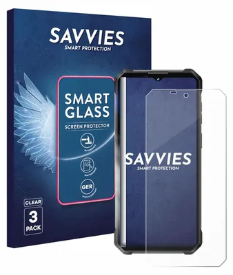 A product shot of a phone screen protector packaging and the screen protector itself.