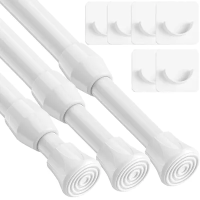 3 Spannstangen, ausziehbar, 54-90 cm, Ø 13 mm, für Vorhänge