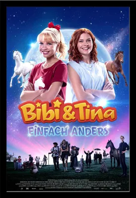 Image de Bibi & Tina - Poster - Simplement différent + cadre interchangeable, Shinsuke® Maxi MDF noir, vitre acrylique