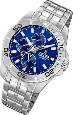 Produktbild von Festina Herren Uhr Multifunktion F20445/2 Edelstahl Armband-Uhr silber UF20445/2