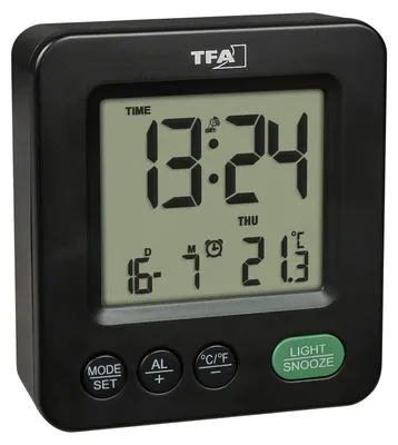 Produktbild von TFA Dostmann Digitaler Funk-Wecker Mini schwarz