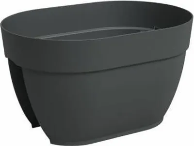Image de Jardinière Balcon ARTEVASI CAPRI CAMPANA, 39 x 25,6 x 22,5 cm, Anthracite, Plastique