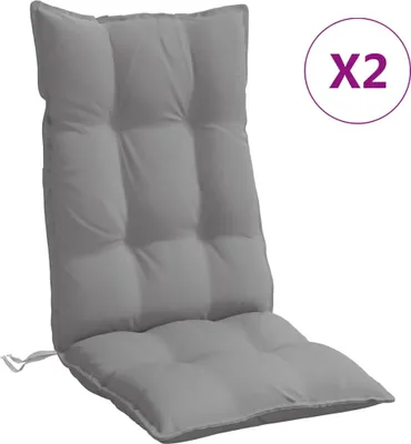 Produktbild von Hochlehner-Auflagen 2 Stk. Grau Oxford-Gewebe