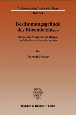 Produktbild von Heyser, H: Bestimmungsgründe des Büromietzinses