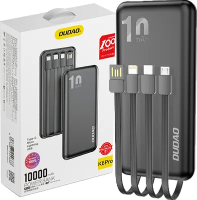 Produktbild von DUDAO K6Pro Powerbank 10000mAh Schwarz