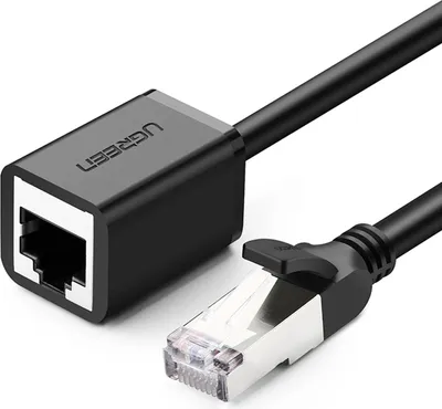 Obrázek produktu pro UGREEN Cat 6 FTP Ethernet RJ45 prodlužovací samec/samice stíněný propojovací kabel 0,5 m (černý)