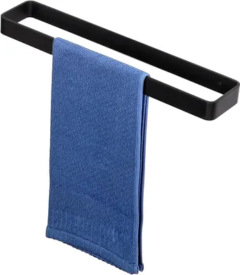 Produktbild von Handtuchhalter - Wandmontage - Badezimmerorganisation - Selbstklebende Montage - 40 cm - Matt Schwarz