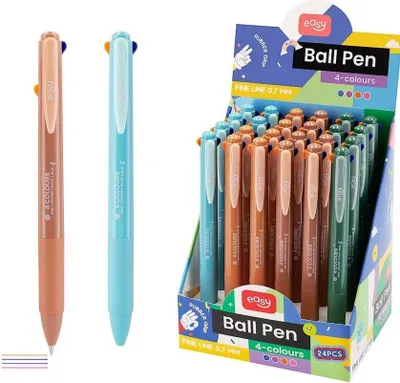 Image de Stylo à bille automatique à quatre couleurs (24 pièces) EASY