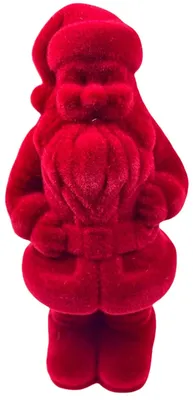 Produktbild von Weihnachtsmann Santa Nikolaus dunkelrot beflockt H30cm Skulptur Poly Weihnachten Figur