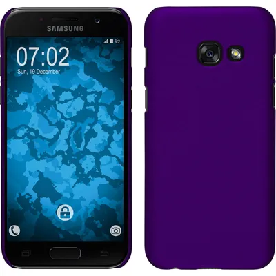 Produktbild von PhoneNatic Case kompatibel mit Samsung Galaxy A7 (2017) - Hülle lila gummiert Hard-case + 2 Schutzfolien