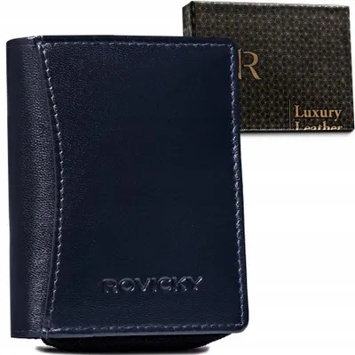Obrázek produktu pro Rovicky dámská kožená peněženka RFID tmavě modrá 10x8 cm