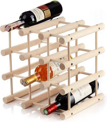 Produktbild von Holzweinregal für 12 Flaschen - modulares Ausbausystem - Küchenbar - Stranddesign