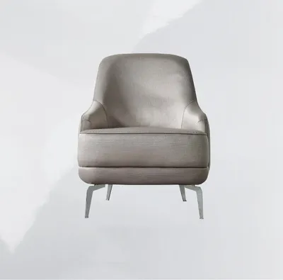 Zdjęcie produktu dla Fotel fotel skrzydłowy fotel koktajlowy tkanina nowoczesny szary fotel salon