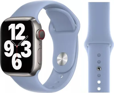 Produktbild von Original Apple Sport Armband S/M 42/44/45mm MN2D3ZM/A Blue Fog