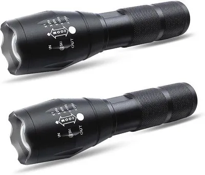 Obrázok produktu pre LED baterky – 2 kusy – 1000 lúmenov – funkcia zoomu – vojenské baterky