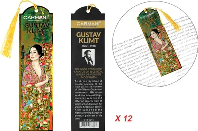 Productafbeelding van Set van 12 bladwijzers - G. Klimt, De Danseres (CARMANI)