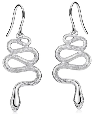 Produktbild von MATERIA Lange Ohrhänger Schlange Silber 925 SERPE- rhodinierte Silber Damen Ohrringe Tier inkl. Schmuck Box #SO-193