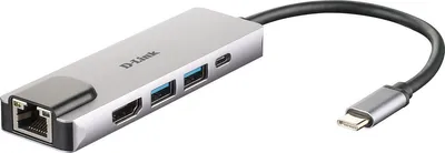 Produktbild von D-Link DUB-M520 USB-C 5-Port USB 3.0 Hub mit HDMI, Ethernet, USB-C Ladeanschluss