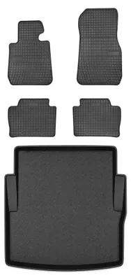 Obrázok produktu pre Gumové autokoberce SolidPRO + vaňa kufra pre: BMW rad 3 F30 2012-2019 sedan 5 ks