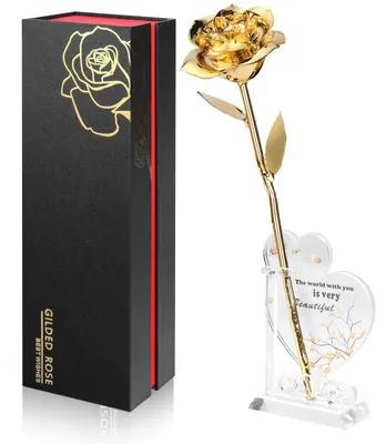 Image de Rose en or 24 carats, un cadeau romantique