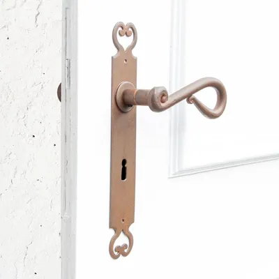 Produktbild von Drückergarnitur für Zimmertüren, rustikales Design | BB72 | Eisen braun