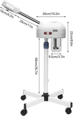 Produktbild von Gesichtsbedampfer – Dampfgerät – Spray – Gesichtssauna – Feuchtigkeitscreme – Kosmetikstudio – 750 W – Auf Rollen – Weiß