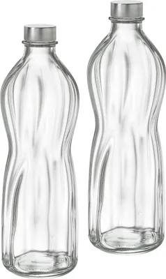 Produktbild von Wasserflaschen Glasflasche Aqua 1Liter - 2 Stück - Kühlschrankflasche