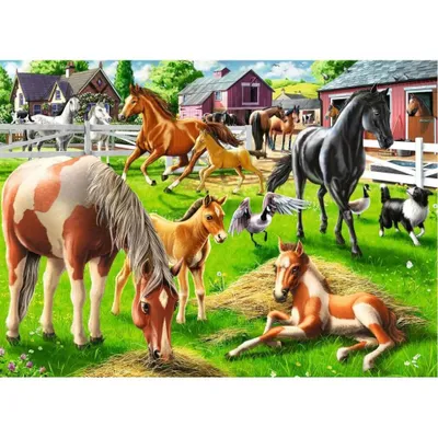 Immagine prodotto di Puzzle RAVENSBURGER Happy Horses 60 pezzi
