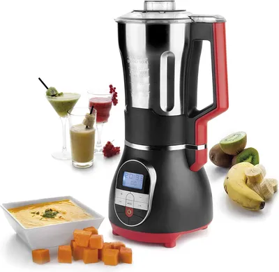 Zdjęcie produktu dla Lacor 69380, 1,7 l, Blender styl, Czarny, Czerwony, Stal nierdzewna, Przyciski, Szary, 450 W