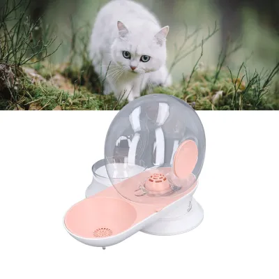 Immagine prodotto di ZELURXX 2 in 1, distributore di acqua per animali domestici, distributore di cibo, distributore automatico di acqua per gatti a forma di chiocciola, capacità 2,8 L, ciotola con livello dell'acqua fisso