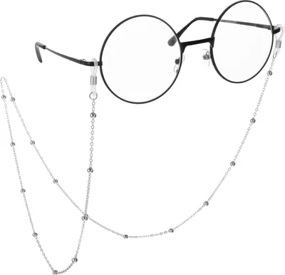 Produktbild von WLLHYF Brillenkette für Damen, Riemenhalter um den Hals Damen-Sonnenlese-Brillenkette Aufhänger Gesichtsmaske Schlüsselband Halskette Silber