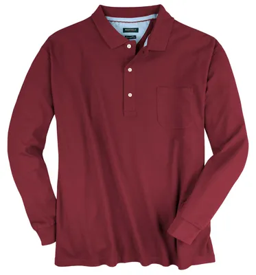 Produktbild von Redfield Übergrößen Langarm-Poloshirt weinrot Harry