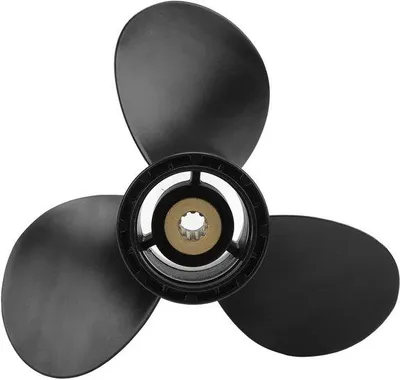 Image de Hélice de remplacement pour moteur de bateau, 10 pouces, 10 dents, compatible avec les moteurs hors-bord