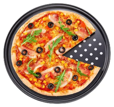 Pizzaplatte aus Kohlenstoffstahl, antihaftbeschichtet, 24,5 cm